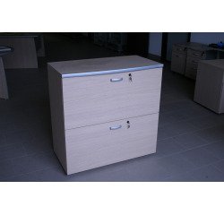 Mobile per cartelle sospese con finiture in color alluminio 2 cassetti cassetti acero 900 x 450 x 900 mm