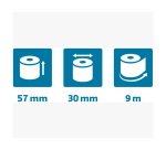 Bobines Terminaux bancaires Exacompta 43942E - l 57 mm x L 9 m, Ø 30 mm - 1 pli(s) - paquet de 20