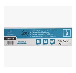 Reels of Exacompta 43942E bank terminal rolls - W 57 mm x L 9 m, Ø 30 mm - 1 ply - pack of 20
