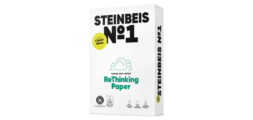 Carta riciclata Steinbeis No.1 A4  80 g/m² 5 x 500 fogli