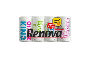 Rouleau essuie-tout papier Renova Design - Paquet de 4 rouleaux