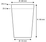 Vaso de cartón Ripple Togo negro - 20 cl - Lote de 100