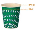 Gobelet en carton Spring vert - 20 cl - Lot de 100