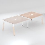 Extension table de réunion modulable ECLA L 140 x P 126 piètement métal et bois