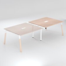 Extensión para mesa de reunión modulable Ecla An 140 x Fon 126 cm patas metal y madera