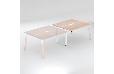 Extensión para mesa de reunión modulable Ecla An 140 x Fon 126 cm patas metal y madera
