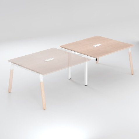 Extension table de réunion modulable ECLA L 140 x P 126 piètement métal et bois