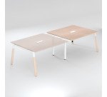Mesa de reunión Ecla con extensión An 280 x Fon 126 cm patas metal y madera