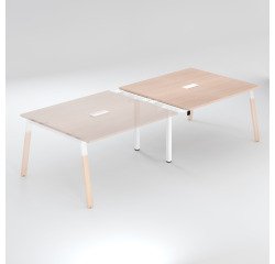Extension table de réunion modulable ECLA L 140 x P 126 piètement métal et bois