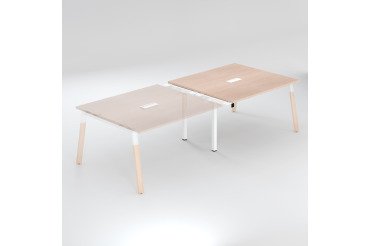 Extension table de réunion modulable ECLA L 140 x P 126 piètement métal et bois