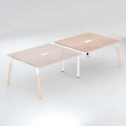 Extension table de réunion modulable ECLA L 140 x P 126 piètement métal et bois