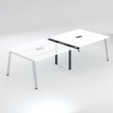 Extension table de réunion blanc L 140 x P 126 cm - piétement métal - Arch