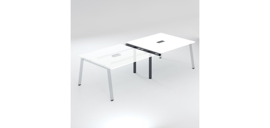 Extension table de réunion blanc L 140 x P 126 cm - piétement métal - Arch