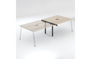 Extensión de mesa de reunión modular Ecla  An 140 x Fon 126 cm patas metal
