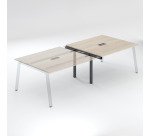 Extensión de mesa de reunión modular Ecla  An 140 x Fon 126 cm patas metal