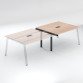 Modular conference table with extension ECLA L 280 x D 126 cm cm top in light oak and metallic legs