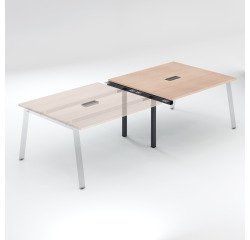 Uitbreiding moduleerbare vergadertafel ECLA B 140 x D 126 cm metalen onderstel