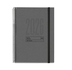 Agenda día página catalán Recycled 155 x 213 Negro Miquelrius