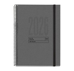 Agenda día página Recycled 155 x 213 Negro Miquelrius