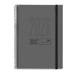 Agenda semana vista catalán Recycled 155 x 213 Negro Miquelrius