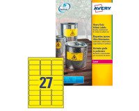Etiqueta láser ultra resistente de 63,5 x 29,6 mm Avery L6105-20 amarillo - 540 etiquetas