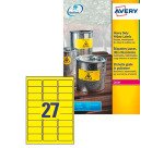 Etiqueta láser ultra resistente de 63,5 x 29,6 mm Avery L6105-20 amarillo - 540 etiquetas