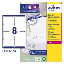 Etiquetas de envío blancas láser ultra opacas 99,1x67,7 mm Avery L7165 - Caja de 100 hojas