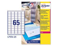 Etiquetas transparentes láser 38,1x21,2 mm Avery L7551