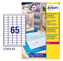 Etiquetas transparentes láser 38,1x21,2 mm Avery L7551