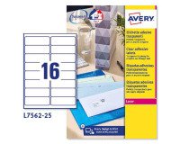 Etiquetas transparentes láser 99,1x33,9 mm Avery L7562