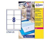 Etiquetas transparentes láser 99,1x67,7 mm Avery L7565