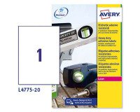 Etiquetas poliéster Láser  210 x 297 resistentes a intemperie -20 a 80 grados irrompible Avery L4775