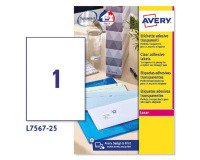 Etiquetas transparentes láser 210x297 mm Avery L7567