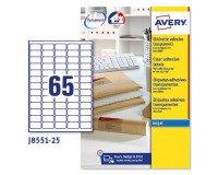 Etiquetas transparentes inkjet 38,1x21,2 mm Avery J8551