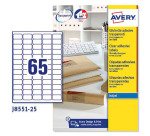 Etiquetas transparentes inkjet 38,1x21,2 mm Avery J8551