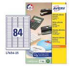 Etiqueta de dirección láser blanca de 46 x 11,1 mm Avery L7656 - Caja de 25 hojas