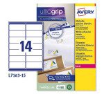 Etiquetas para sobres blancas 99,1 x 38,1mm Avery  L7163 - Paquete de 15