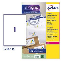 Etiquetas para paquetes blancas 199,6 x 289,1 mm Avery  L7167 - Paquete de 15