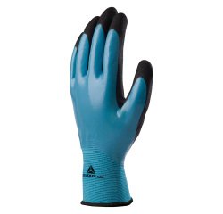 Guantes de poliamida con doble revestimiento de nitrilo Delta Plus WET & DRY VV636BL