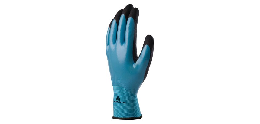 Gants pour travaux en milieu huileux et graisseux Delta Plus WET & DRY VV636BL - La paire