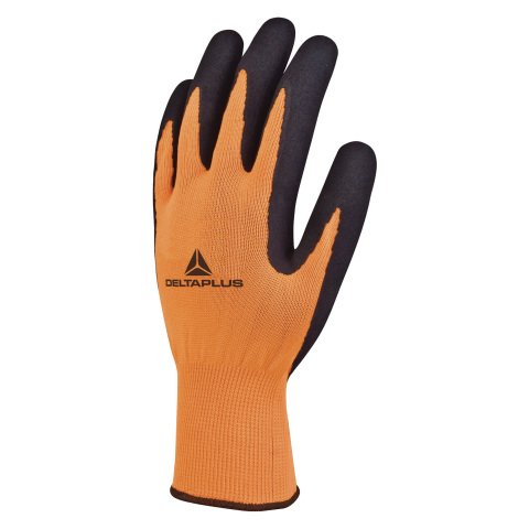 Guantes de punto de poliéster Delta Plus APOLLON VV733 naranja/negro Talla 9