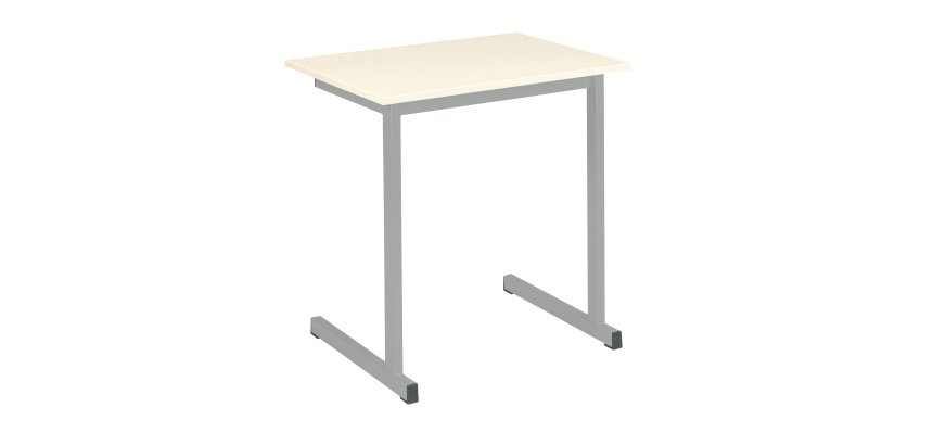 Table scolaire individuelle L 70 x P 50 cm piétement dégagement latéral