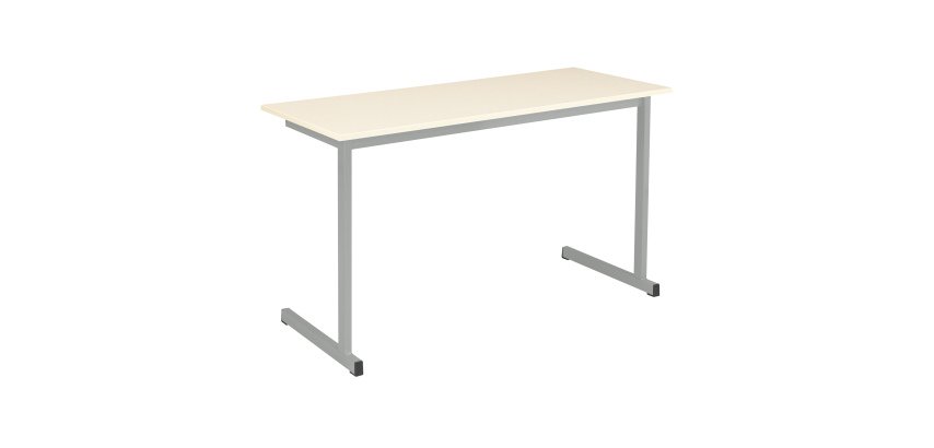 Table scolaire 2 places SCHOOL COLOR -  L.130 cm plateau beige – Taille 6 pour CM2 à Lycée