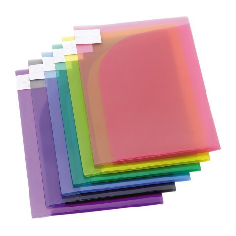 Subarpeta de plástico con dos bolsillos y esquinas de polipropileno 20/100e A4 Djois by Tarifold Color Collection, surtido, paquete de 12