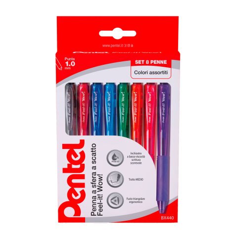 Penne a sfera Pentel Wow Multicolore 8 unità