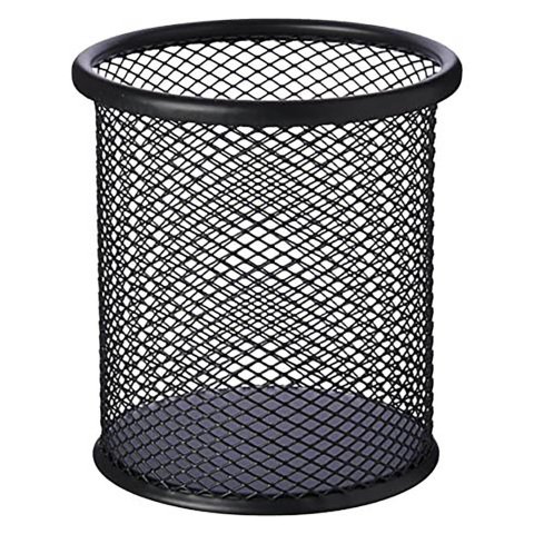 Cubilete portalápices Q-connect rejilla metal Negro