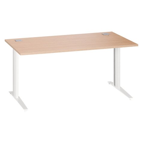 Bureau droit Excellens Métal Plus piètement L fixe ou réglable au montage
