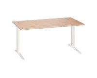 Bureau droit chêne clair L 160 cm piètement métal plus Essens