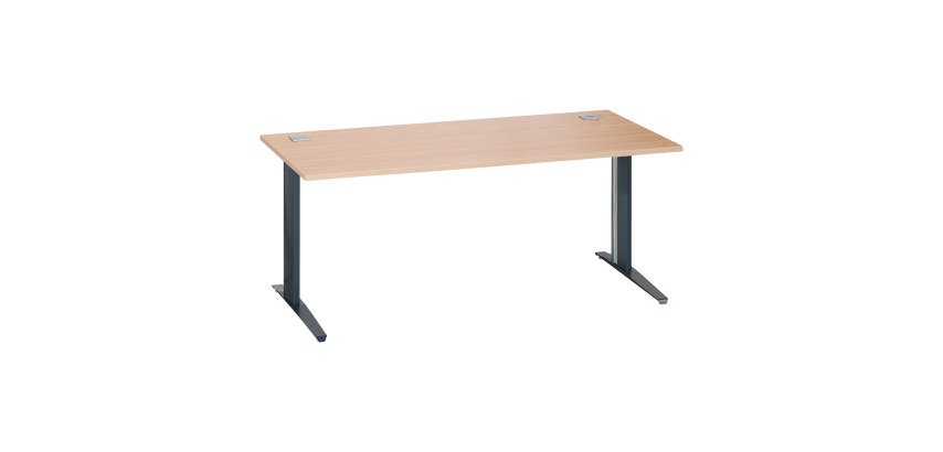 Scrivania lineare excellens rovere 180 cm con gambe antracite