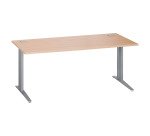 Straight desk Excellens Metal Plus with fixed or adjustable L-shaped legs during assembly